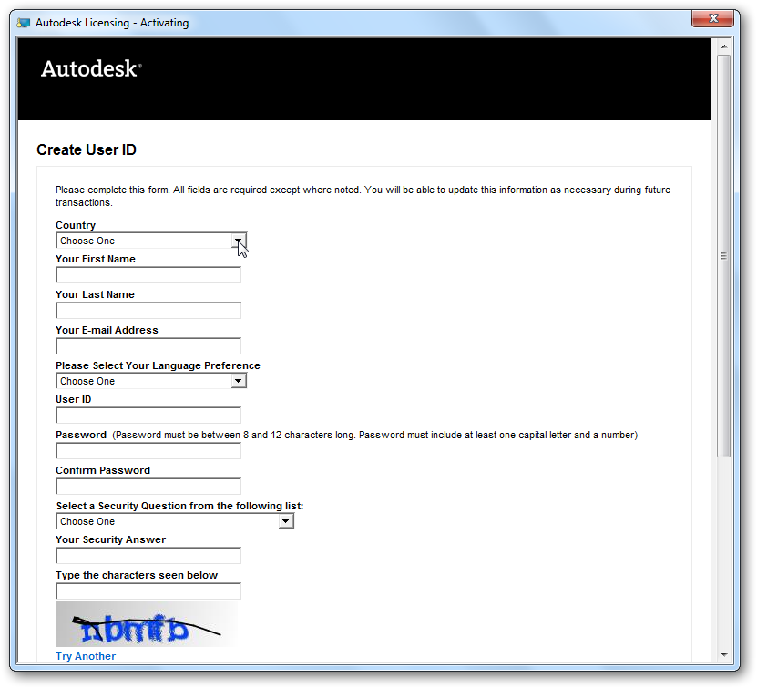 Activation Code For Autocad 2007